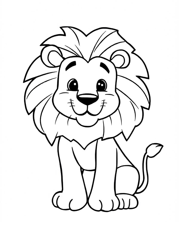 Cartoon lion coloring page